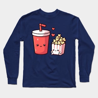 cute soda and popcorn combo Long Sleeve T-Shirt